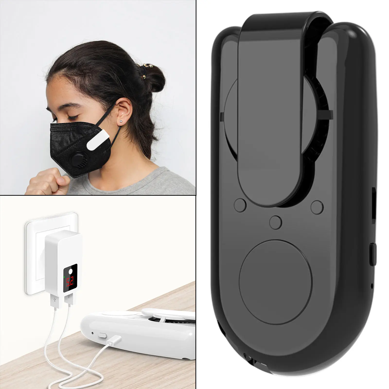 Outdoor Electric Clip-on Fan for USB Face Mask Cooling Creates A Wearable  Mask Make Breathing Easier with USB
