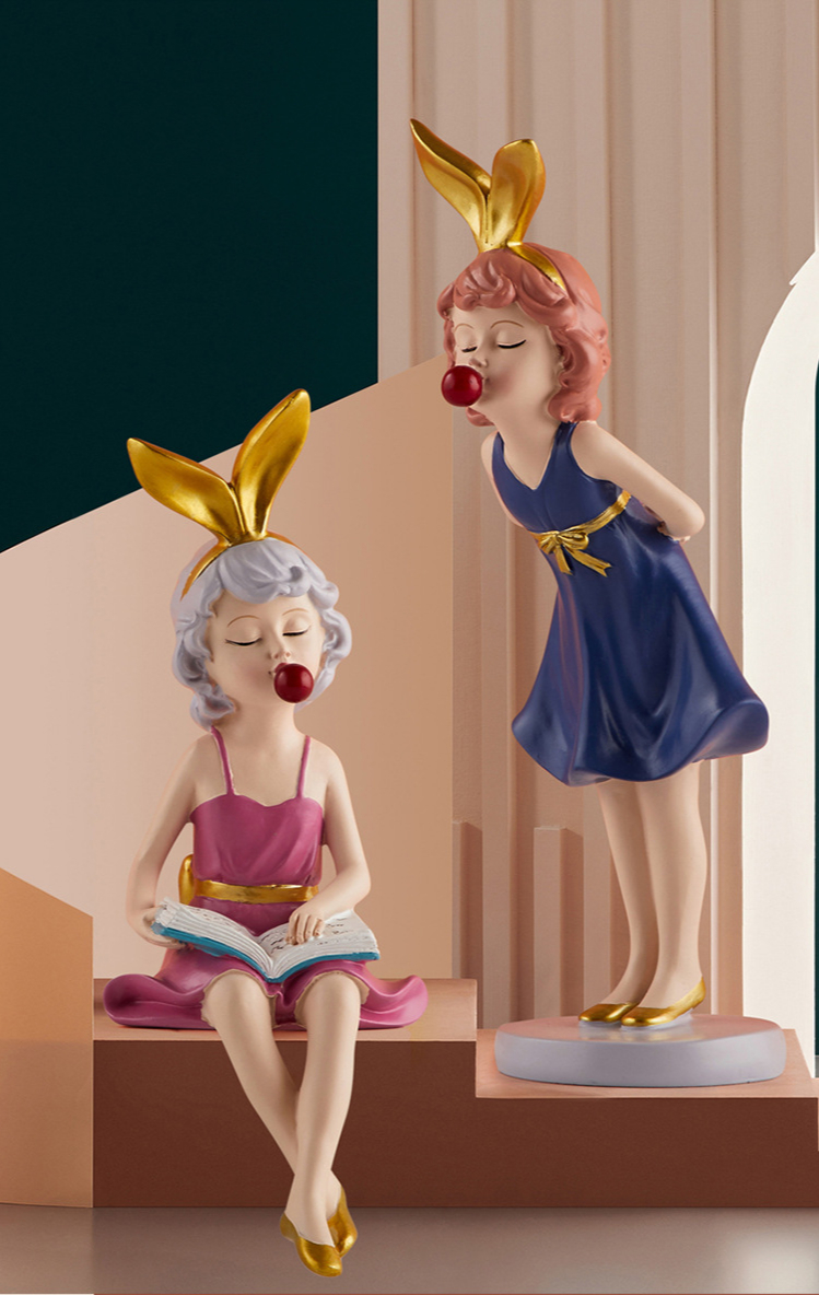 Decoração para Casa Sala de Estar Presente do Feriado Estilo Nórdico Bolha Menina Escultura Personagem Modelo Quarto Decoração Pequena 8 Cheap Lâmpada 3D Anime FiguraOrnamentos Figura