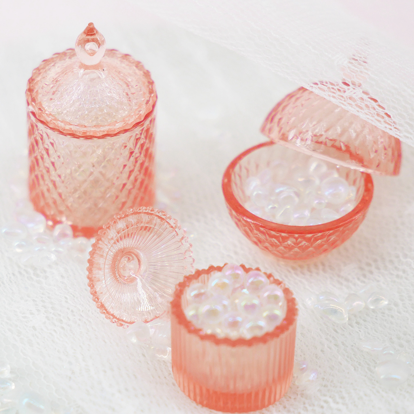 Miniature Candy Jars Mini Set Dollhouse 1:6 Doll House Decor Accessories