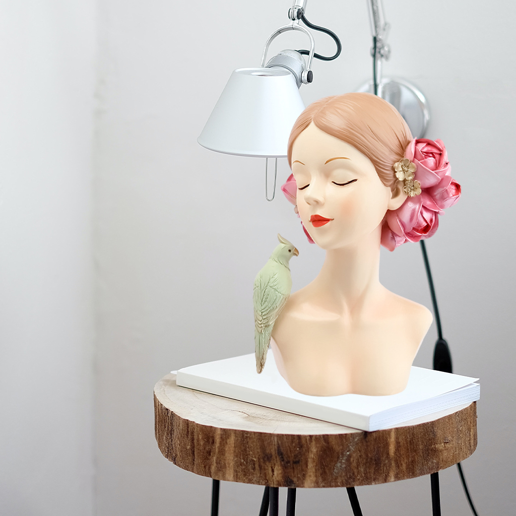 Girls Figurine Resin Character Sculpture Contemporary Home Office Decor Flower Girls Statue