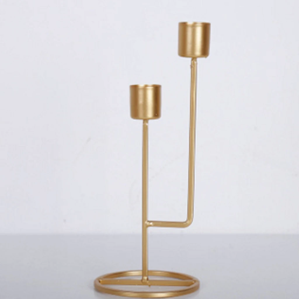 Wedding Dining Table Decorative Candlestick 2 Head Metal Candlestick Holder