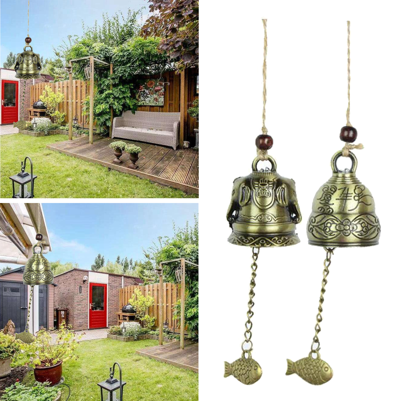 Fengshui Bell Vintage Bell Wind Chimes for Home Garden ing Good Luck Blessing Decor