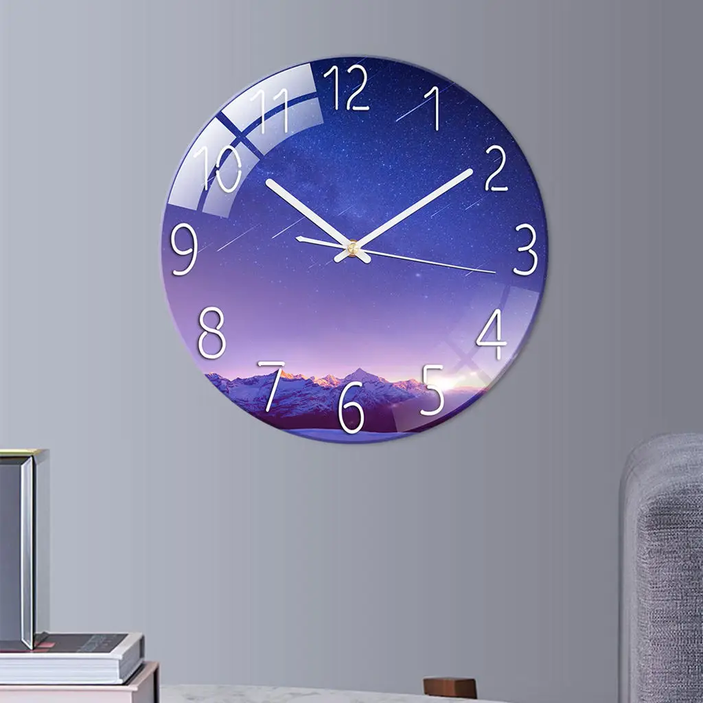 Modern Glass Quartz Wall Clock Pendulum Living Room Kids Room Bedroom Office Decor