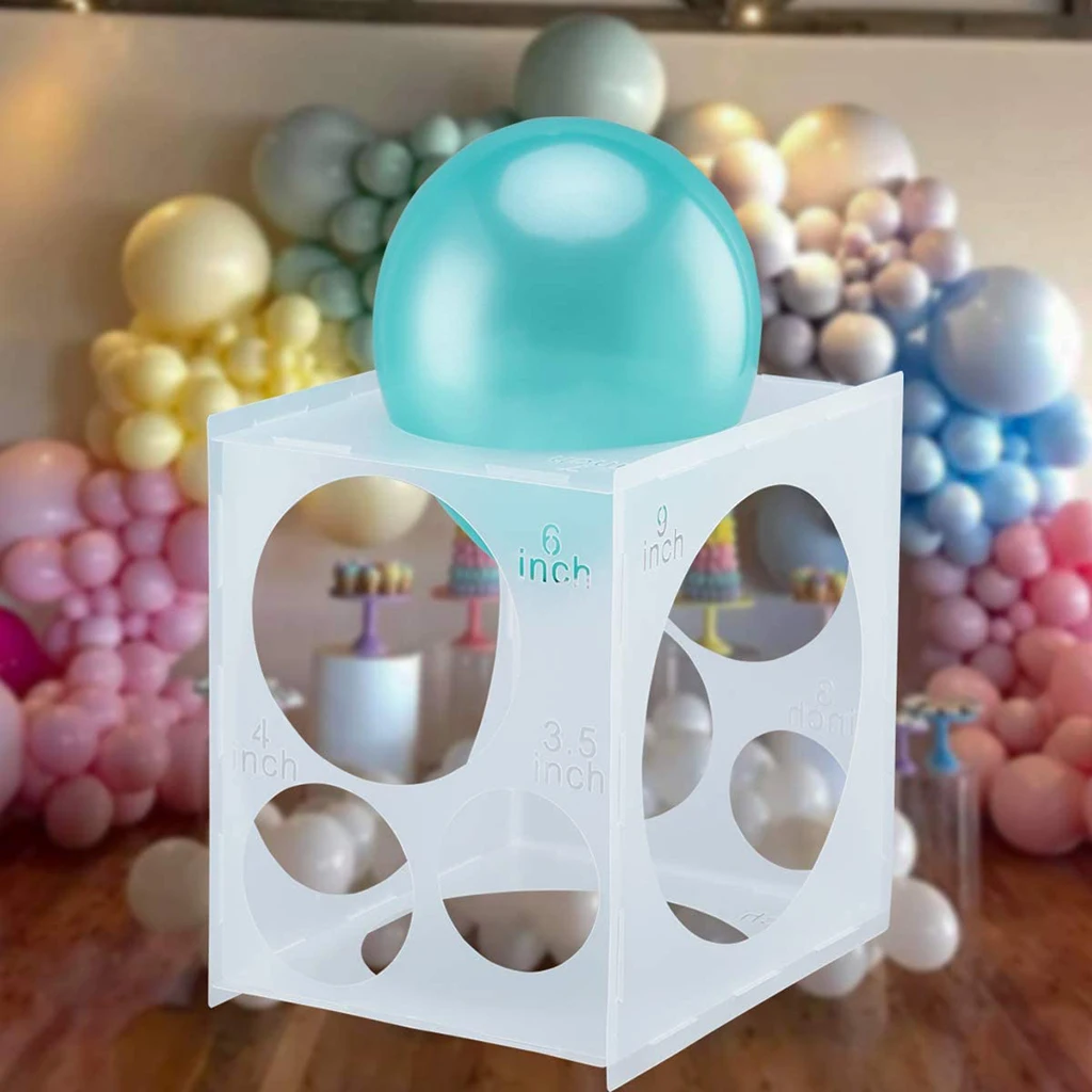 11 Holes Collapsible Balloon Sizer Box Template Cube for Wedding Party, Birthday Party, Banquet, Celebration