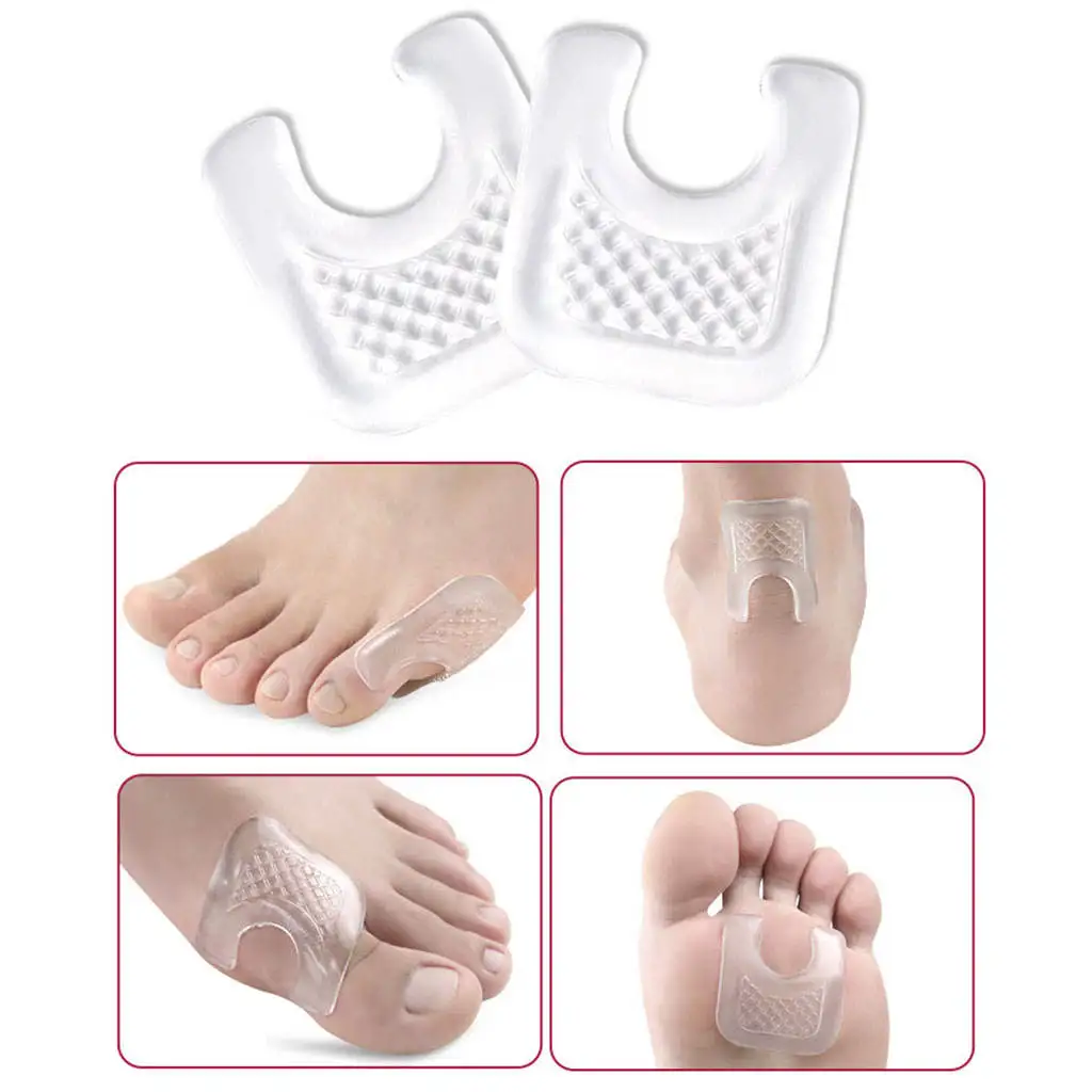 2Pcs Transparent Silicone Gel Foot Corn Rings Gel Cushions Pads Caps Remover Shoes Stick for Men and Women
