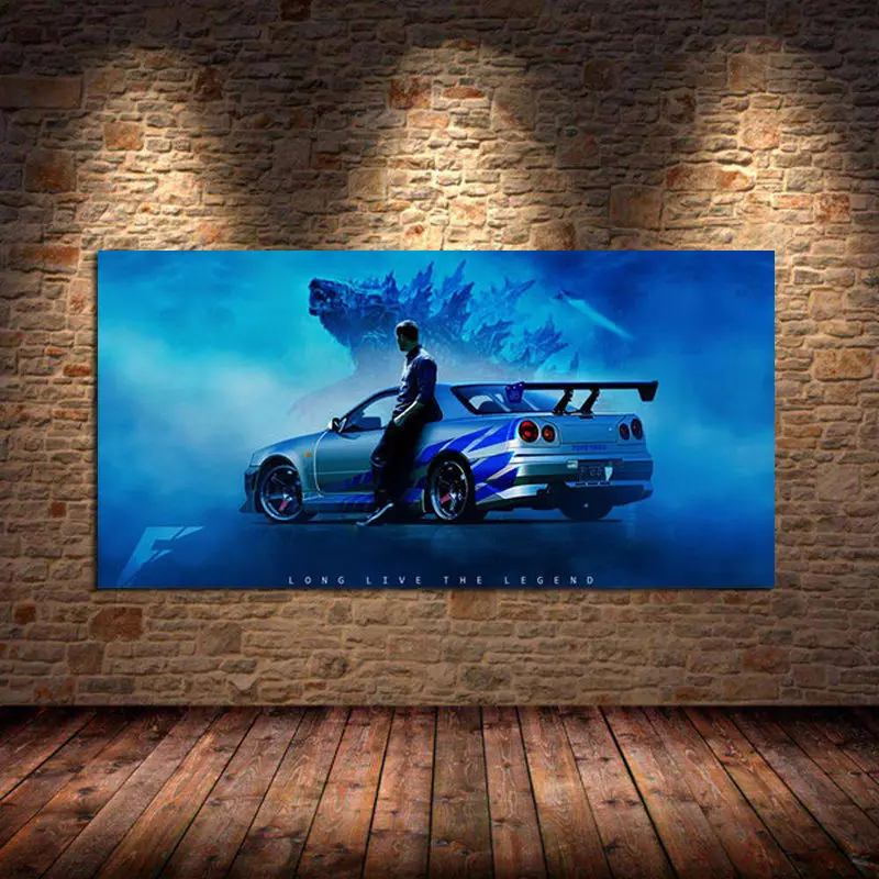 axqisq 5 Stücke Nissan Skyline GTR Poster Leinwand Hd Druck Malerei Für Moderne Dekorative Schlafzimmer Wandkunst Stadtlandschaft Bild