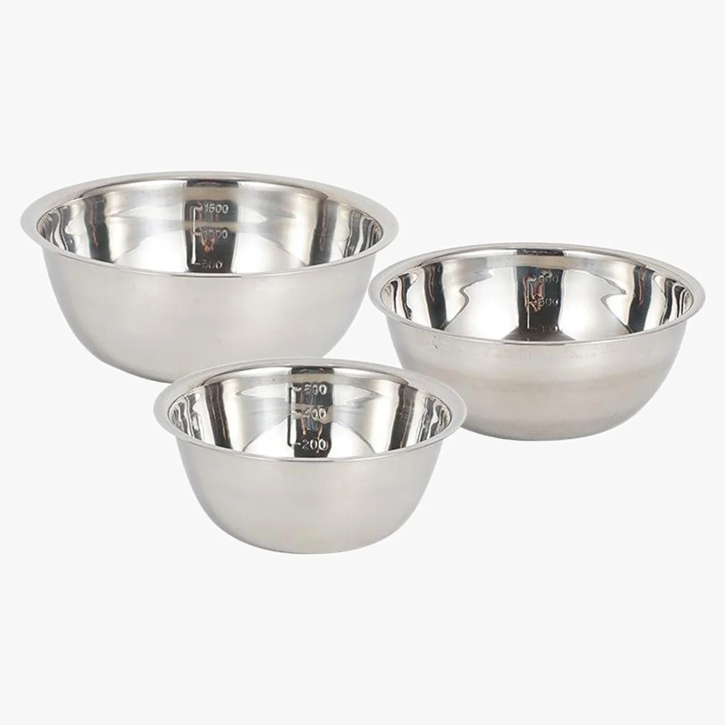 3Pcs Stainless Steel Mixing Bowls Camping Dinnerware for Kids, Adults, Family Outdoor, Hiking, Beach, Outdoor Cooking Use