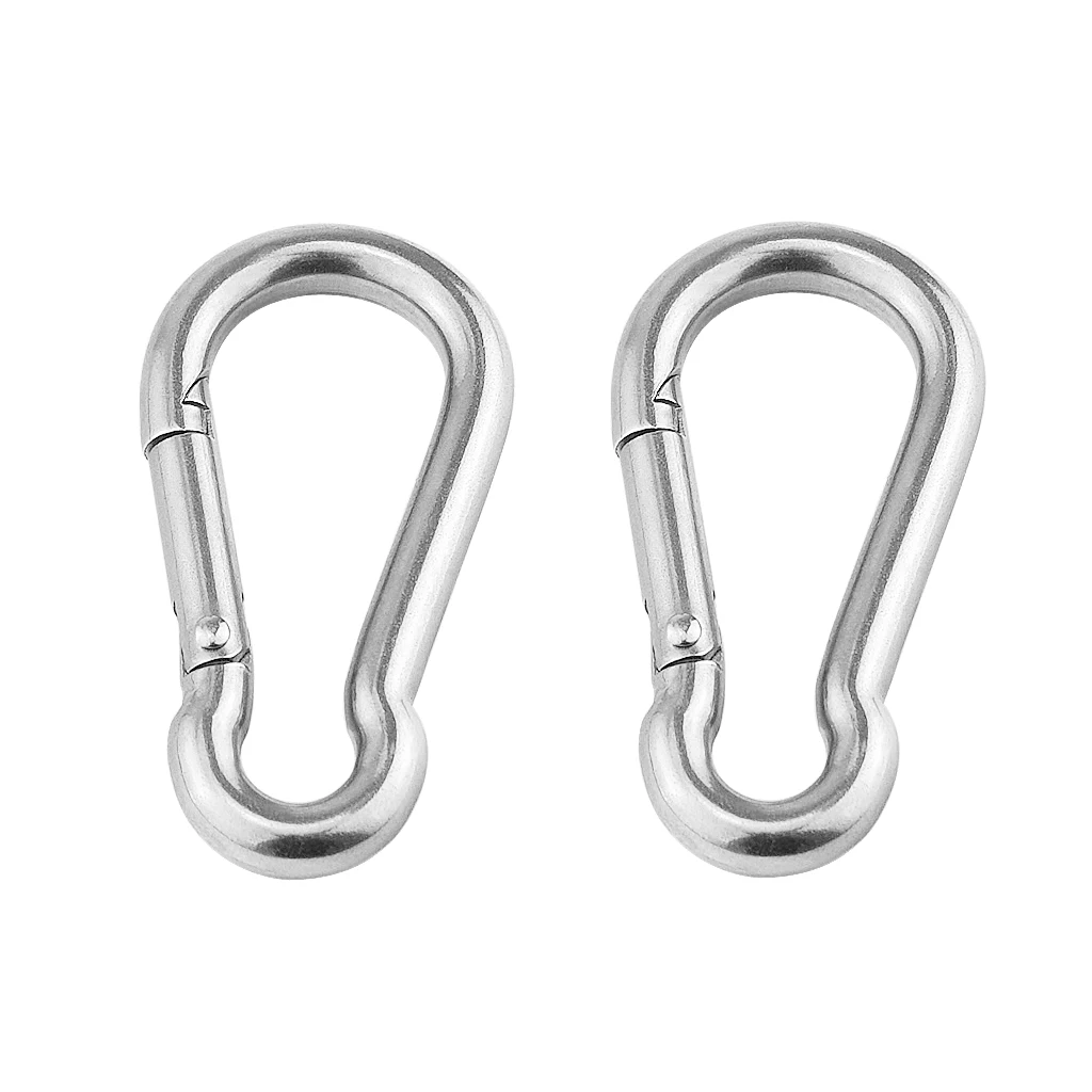 2Pcs D-Shape Carabiner Mixed Climbing Keychain Carabiner With Automatic Closure