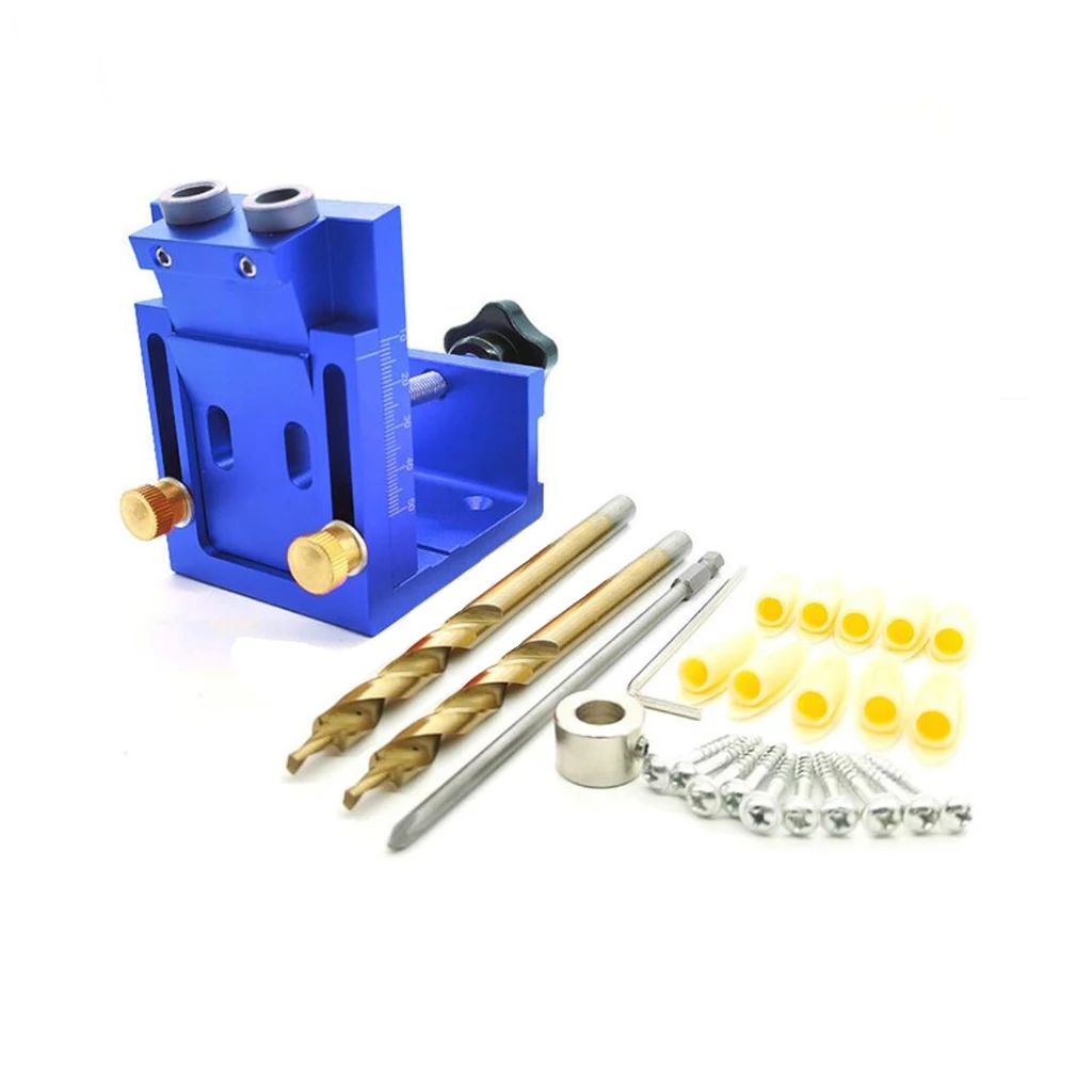 Adjustable Inclined Hole Jig Kit,Oblique Drill Joinery Screw Kit Carpenters Carpentry Locator Positioner Thickness 12-40mm