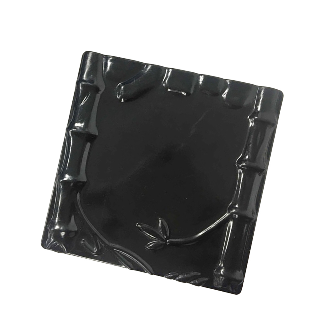 Melamine Cup Coaster Square Teacup Drinks Serving Mat Tableware Placemat, 1 Piece, Bamboo Pattern, Home Office