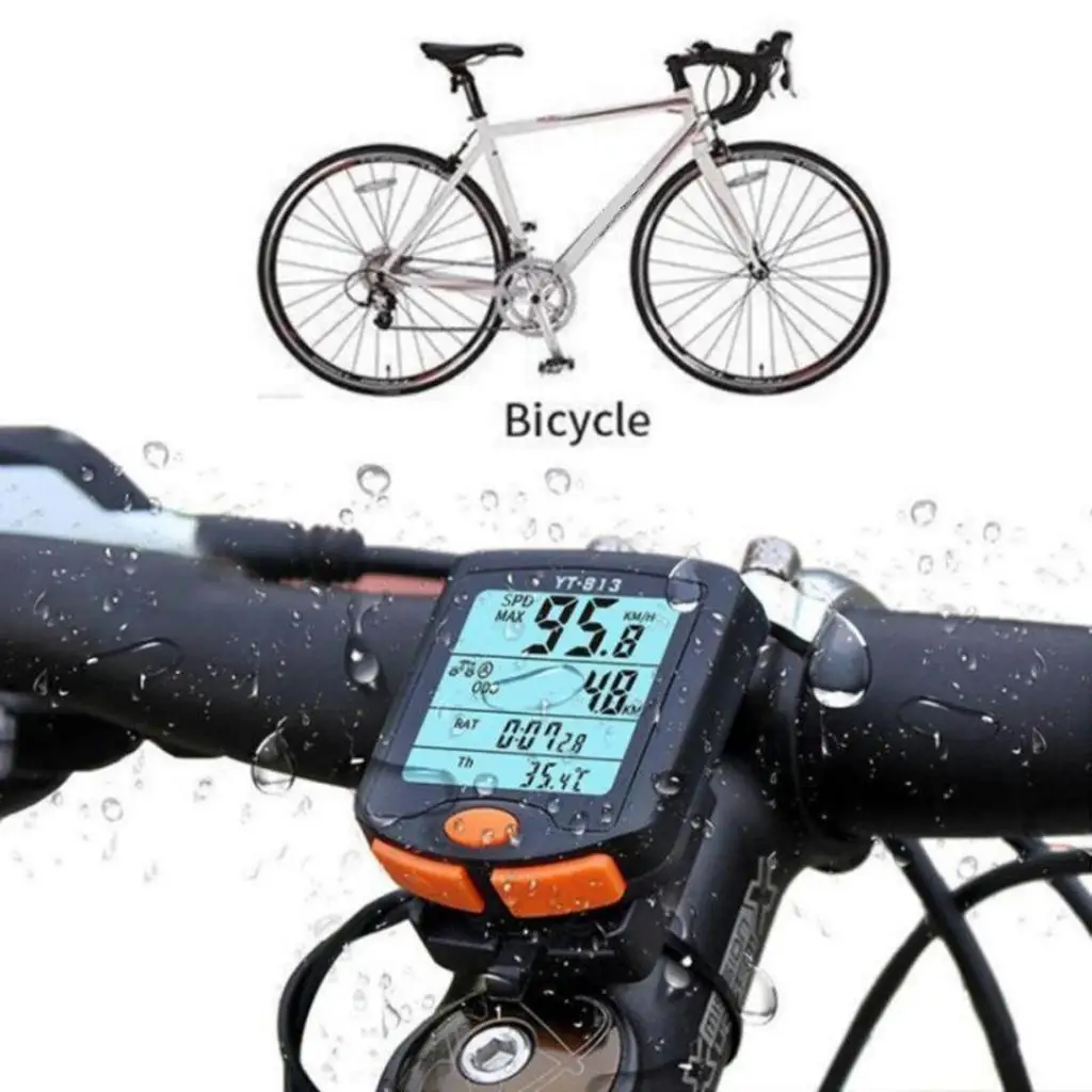 LCD Computer Bicycle Road MTB Bike Backlight Speedometer Odometer Wired