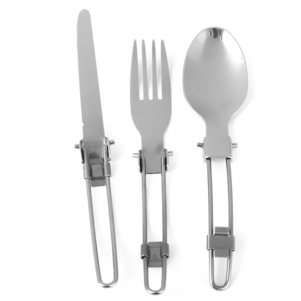 Outdoor Foldable Spoon Fork Knife Set Camping Travel Picnic Cutlery Set