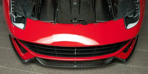 For Ferrari F12 REVO Style Front Lip (3pcs) Carbon Fiber Front Lip Glossy Finish Bumper Splitter Fibre Drift Kit - - Racext 34