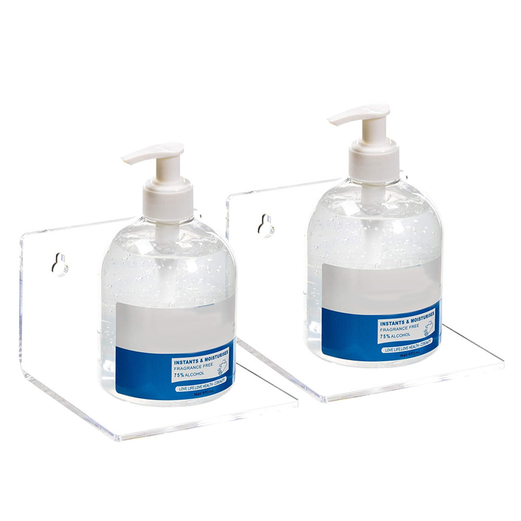 2x Bathroom Small 10cm Clear Acrylic Floating Wall Shelves Organizer Durable
