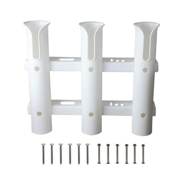 White Nylon Small And Exquisite Fishing Rod Holder 3 Tube Wall