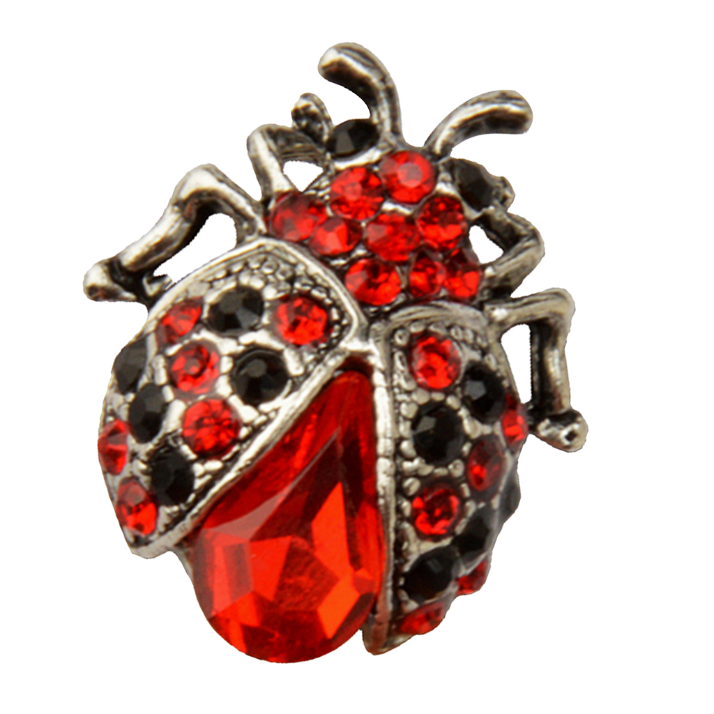 Vintage LadyBird Brooch  Pin Zinc Alloy Women Accessories Beetles Red