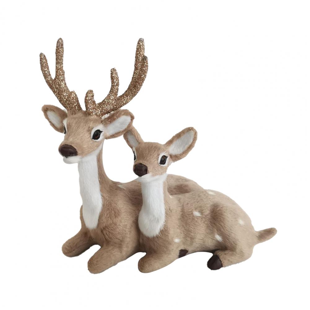 reunindo realista veados estátua delicado deer estatueta decoração para navidad noel