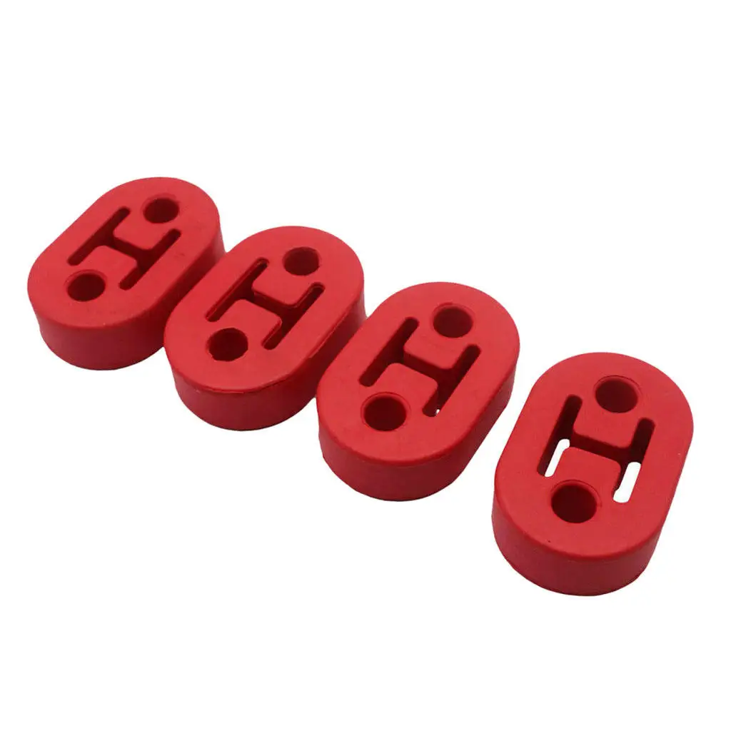 4x Unil Hanging Hangers  in Polyurethane Rubber 2 Holes Red 12mm