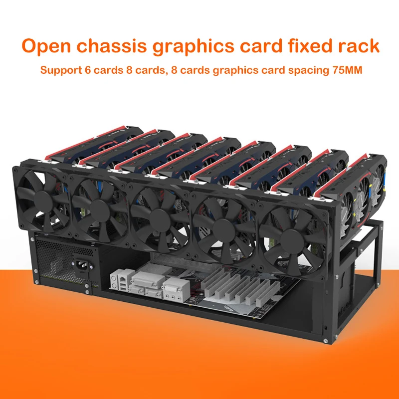 Stackable Open Mining Rig Frame Mining ETH/ETC/ZEC Ether Accessories Tools  for 8 GPU Crypto Coin Bitcoin miner Rack Only