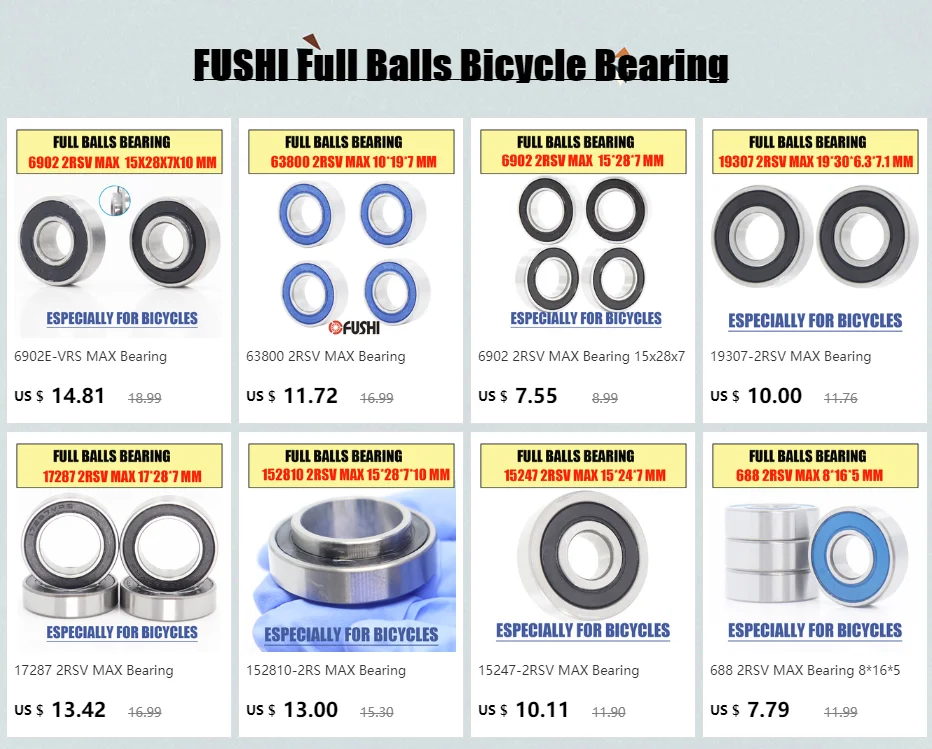 Full Balls Bicycle Suspension Pivot Repair Parts Ball Bearings 10197mm 1 PC JINLI-CASE Durable 63800-2RSV 63800-2RS MAX Bearing