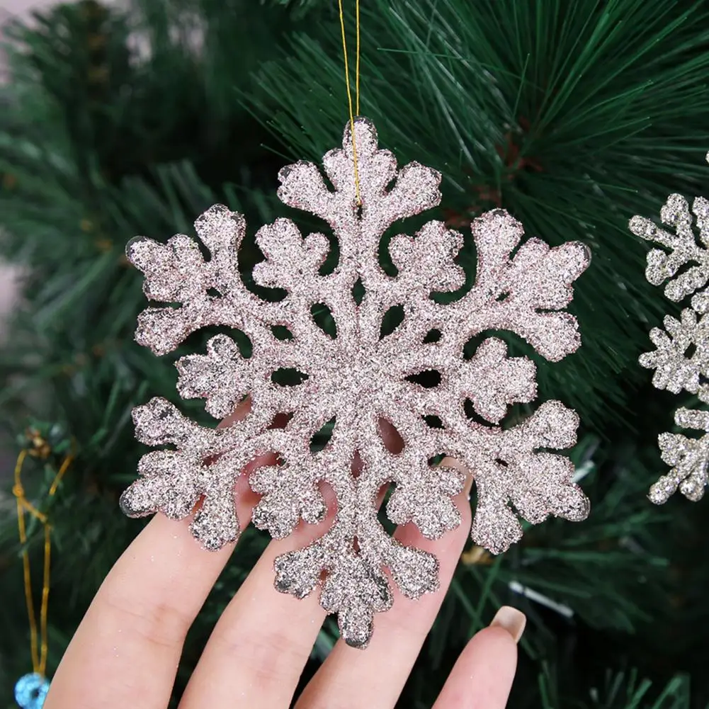 Home Garden Crochet Christmas Tree Baubles Ornaments 1Set Of 10 white snowflake 