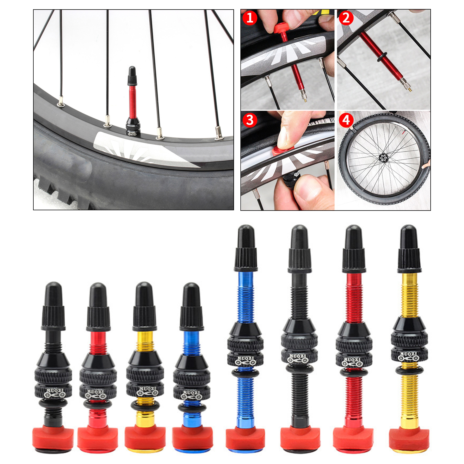 Tubeless Valve Stem&Core For Bike Bicycle Tubeless Presta Valve Stem 40mm/60mm Aluminum Alloy No Tubes Valve