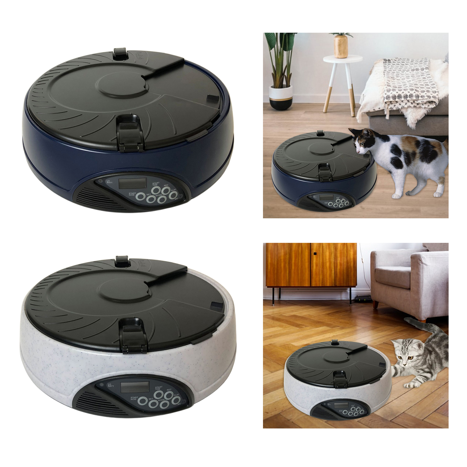 Automatic Pet Feeder Smart ABS 6 Meal Portion Control Kitten Puppy Food Dispenser Intellect Programmable Dogs Cats Bowl Rabbits