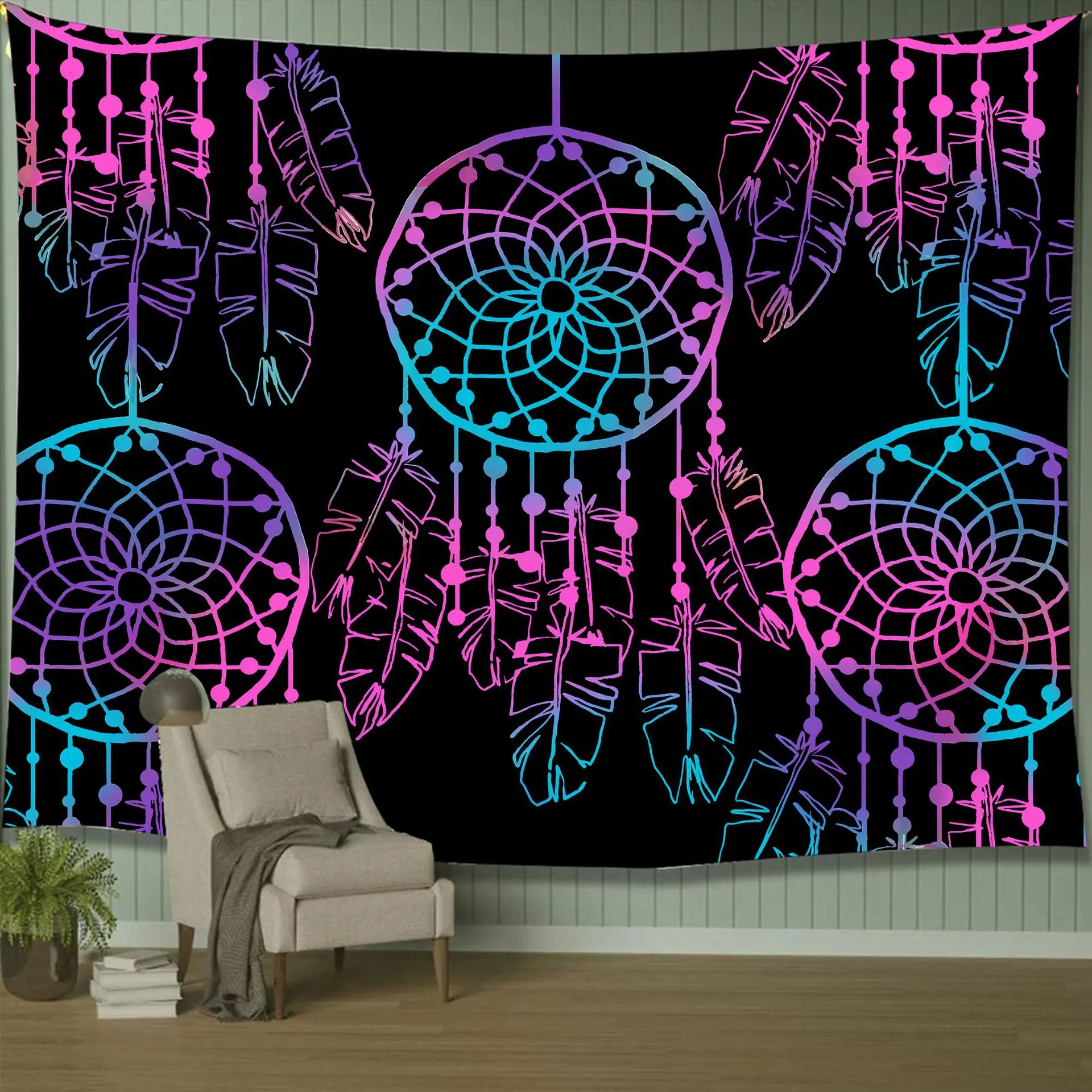 Tapestry Dreamcatcher Tapestry Wall Hanging Feather Tapestry for Bedroom Living Room Cloth Fabric Towel Beach Towel Beach Sheet Dekotuch Wand Hanging 150x130cm 