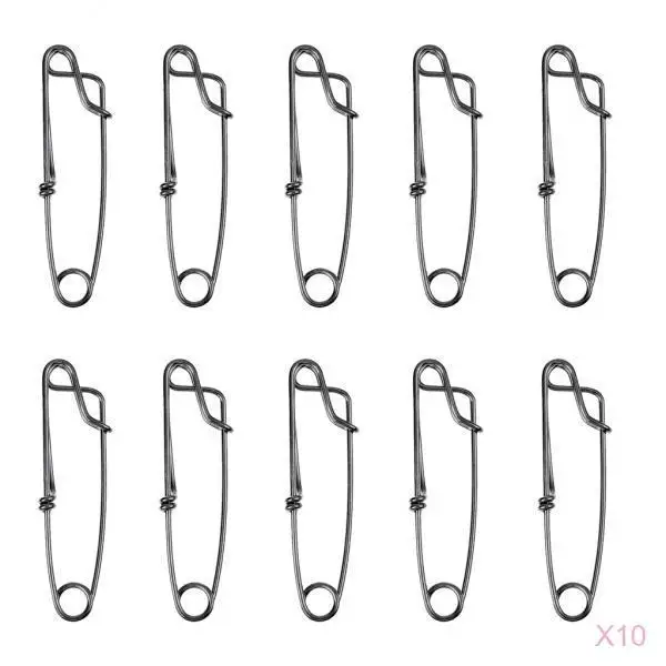 100 Pieces Stainless Steel Long Line Longline Clip For Fishing NEW