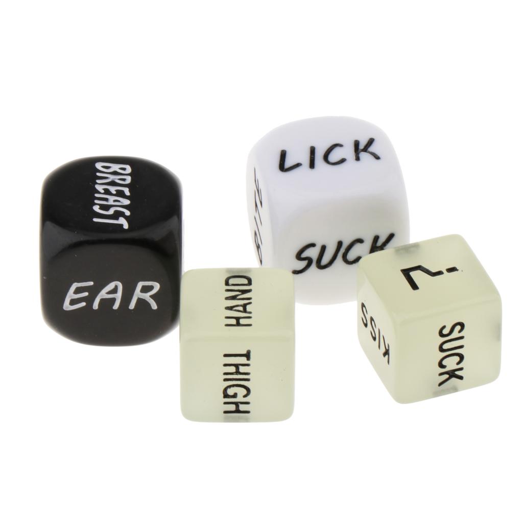 4 Pièces Adulte Sexe Dés Jeux Couples Nuit Grivois Fun Party Blanc + Noir +