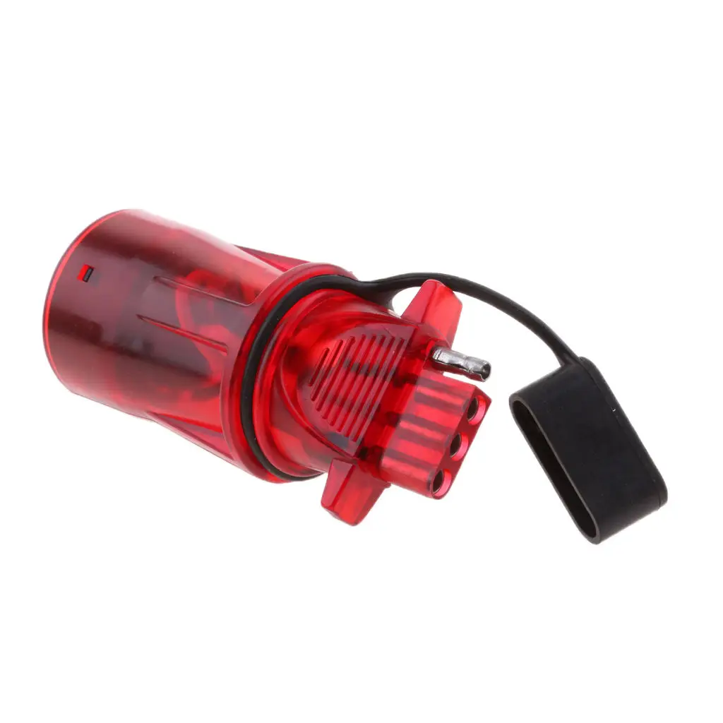 Trailer Plug Light Adapter Connector RV 7 Way Round 4 Pin Flat with Dust Cap-Red
