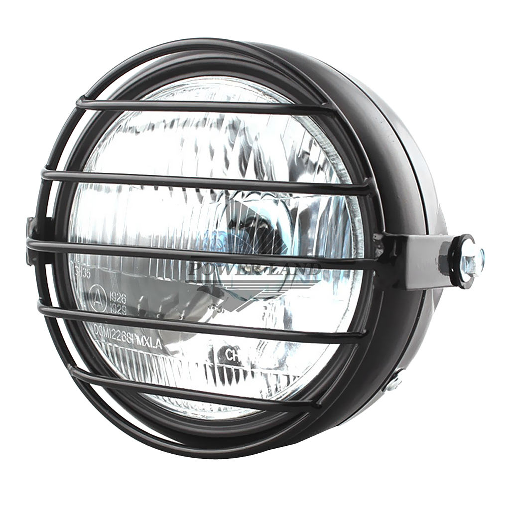 Retro Motorcycle Headlight with Grille Cover for CG125 GN125 High performance correct curved lens Head light with grill cover