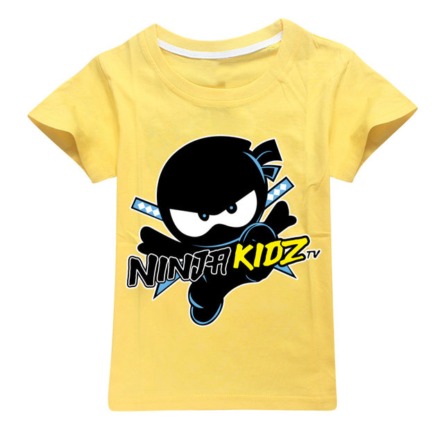 Ninja Kidz Childrens Tops T-shirt Boys Tees Girls Cotton Long Sleeve T- shirts