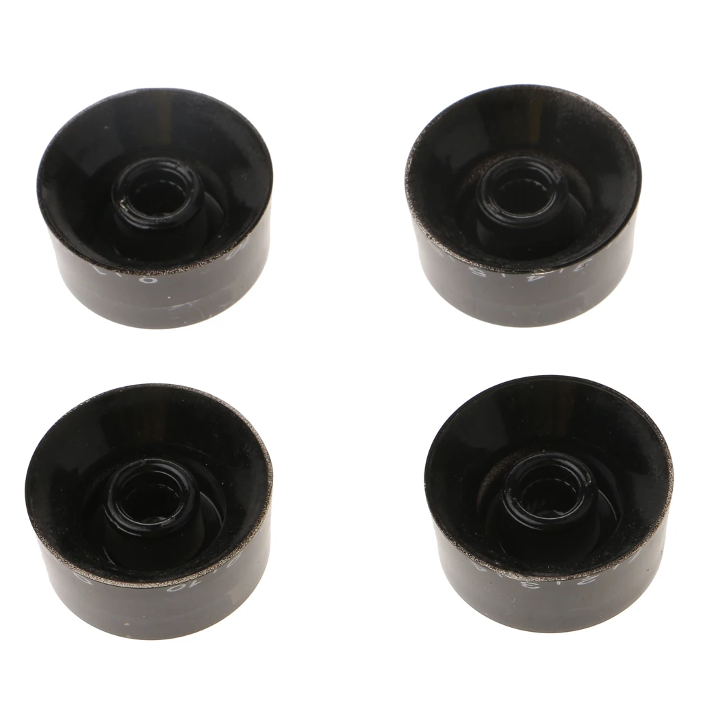 4 Pieces Volume Tone Control Knobs Tuning Dial Buttons Black for  Electric
