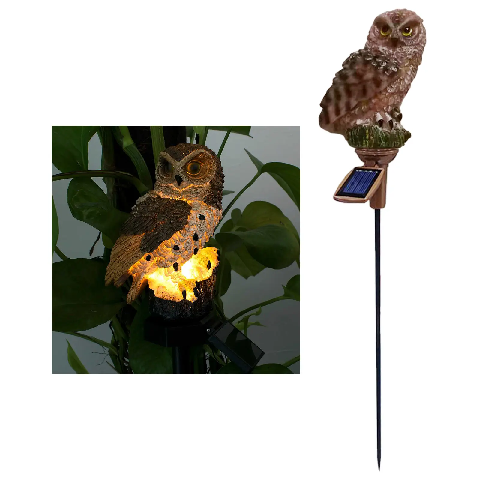 LED Garden Lights - Solar Night Lights Owl Shape Solar-Powered Lawn Lamp -
