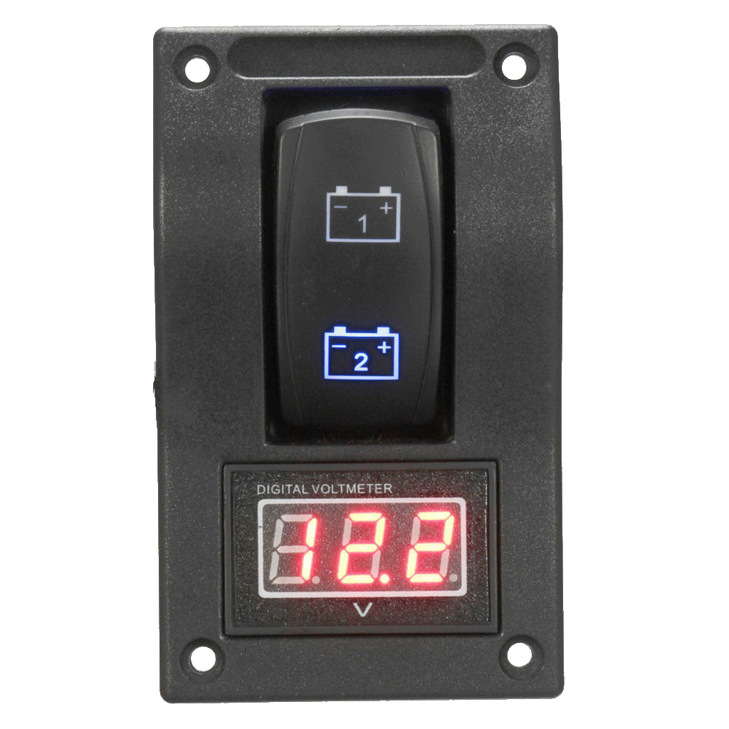 High Quality DC 12V Car Boat Dual Battery Test Panel Rocker Switch LED