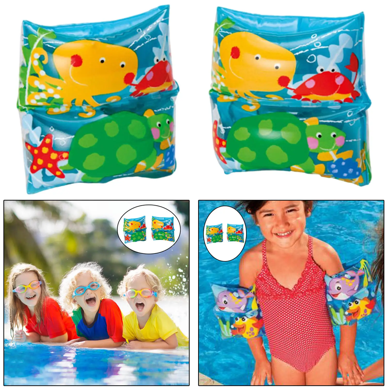Kids Swim Floating Armbands Floatable Learn Swimming Training Swimsuit for Children Boys Girls Toddler Sea Beach Pool