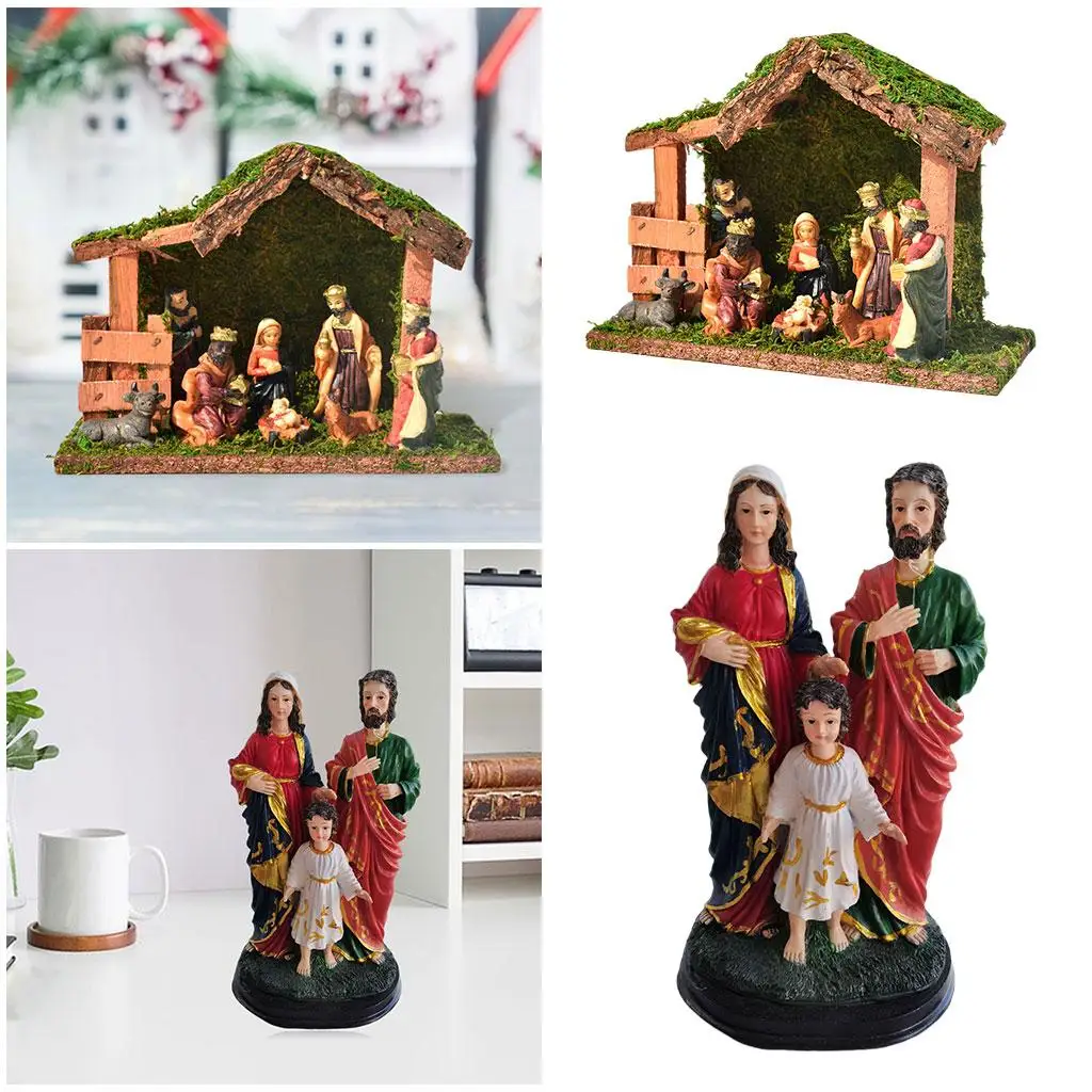 Religious Holy Jesus Family Statues, Inspiring Holy Family Spiritual Feng-Shui European Statue Figures for Office Christianity