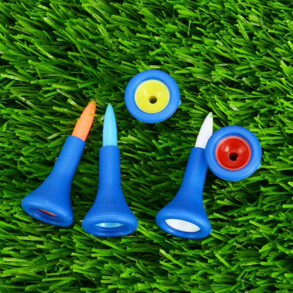 20Pcs 42mm Rubber Cushion Top Golf Tees Random Color Durable Lightweight