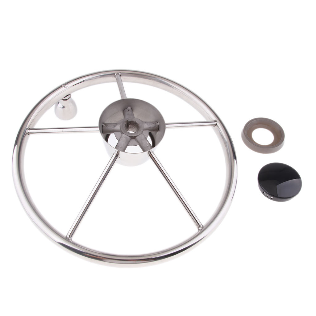 Universal 13.5'' Marine Boat Pontoon Steering Wheel 5 Spoke 3/4