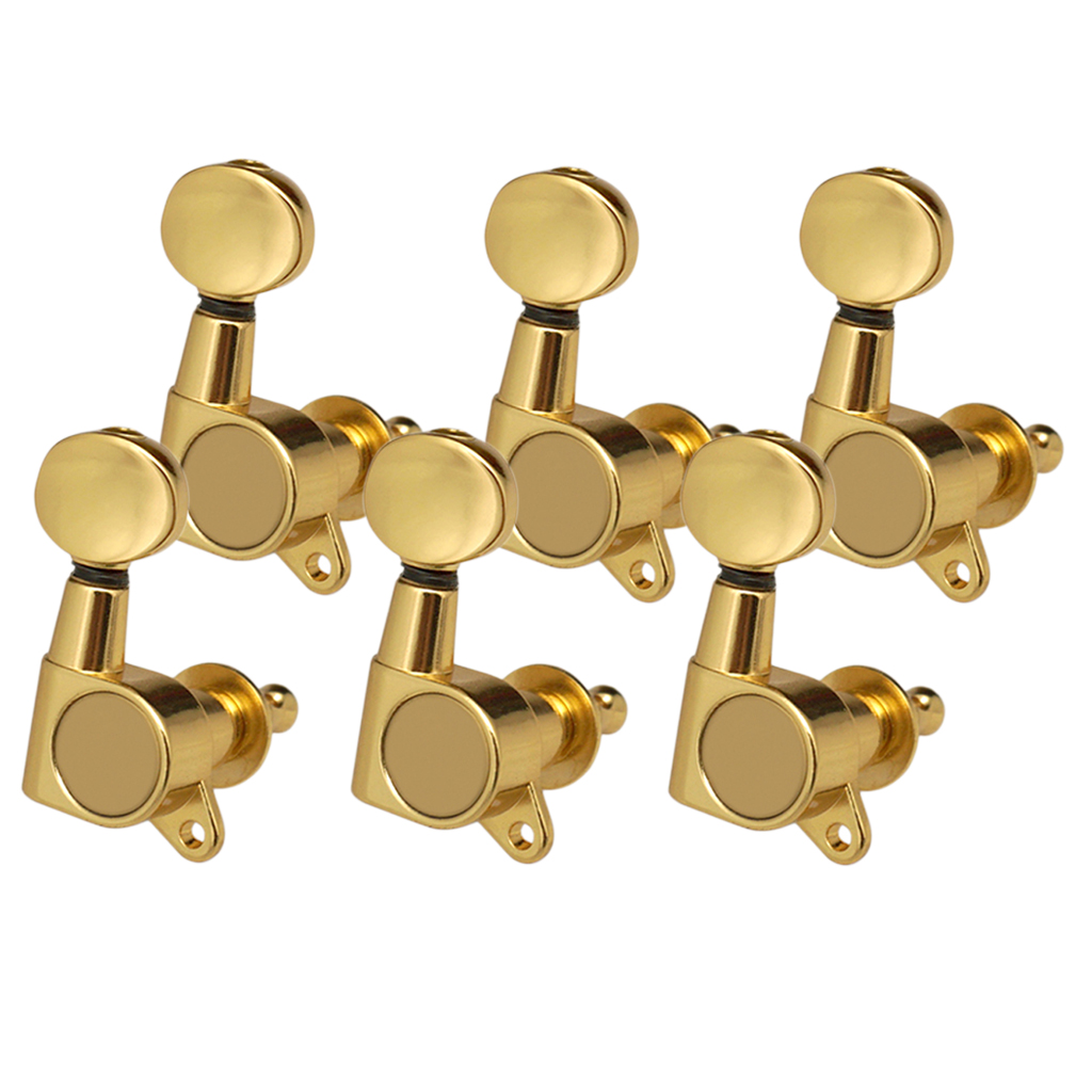 6PCS Guitar String Tuning Pegs Tuners for Acoustic Electric Guitar Musical Instruments 6R Gold
