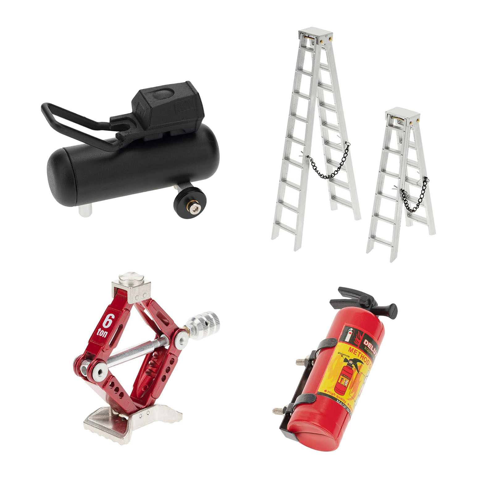 Model Car Fire Extinguisher Ladder Scissor Jack Air Pump for 1/10 RC Crawler