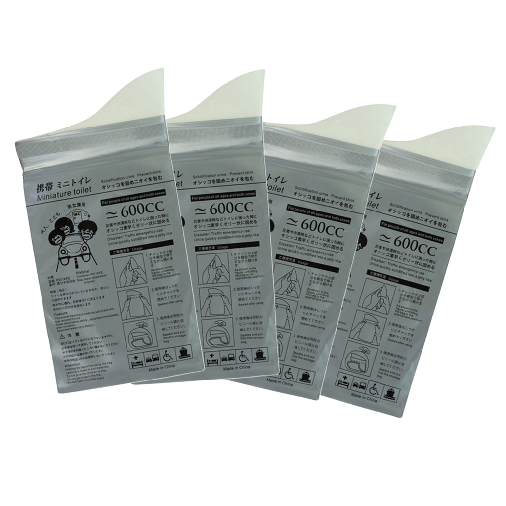 4pcs Outdoor Disposable Urine Bag Driving Emergency Pee Bag Portable Toilet
