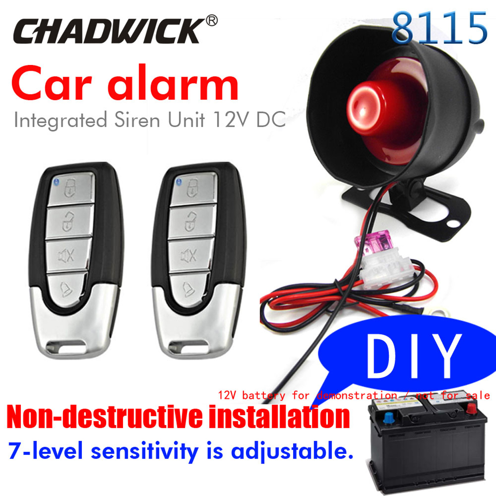 Car Vehicle Protection Alarm  System Keyless Entry Siren + 2 Remote