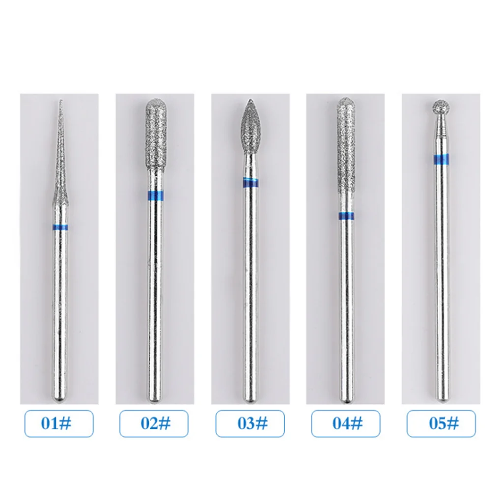 5pcs Tungsten Alloy Electric Diamond Nail Drill Bit Manicure Grinding Tools