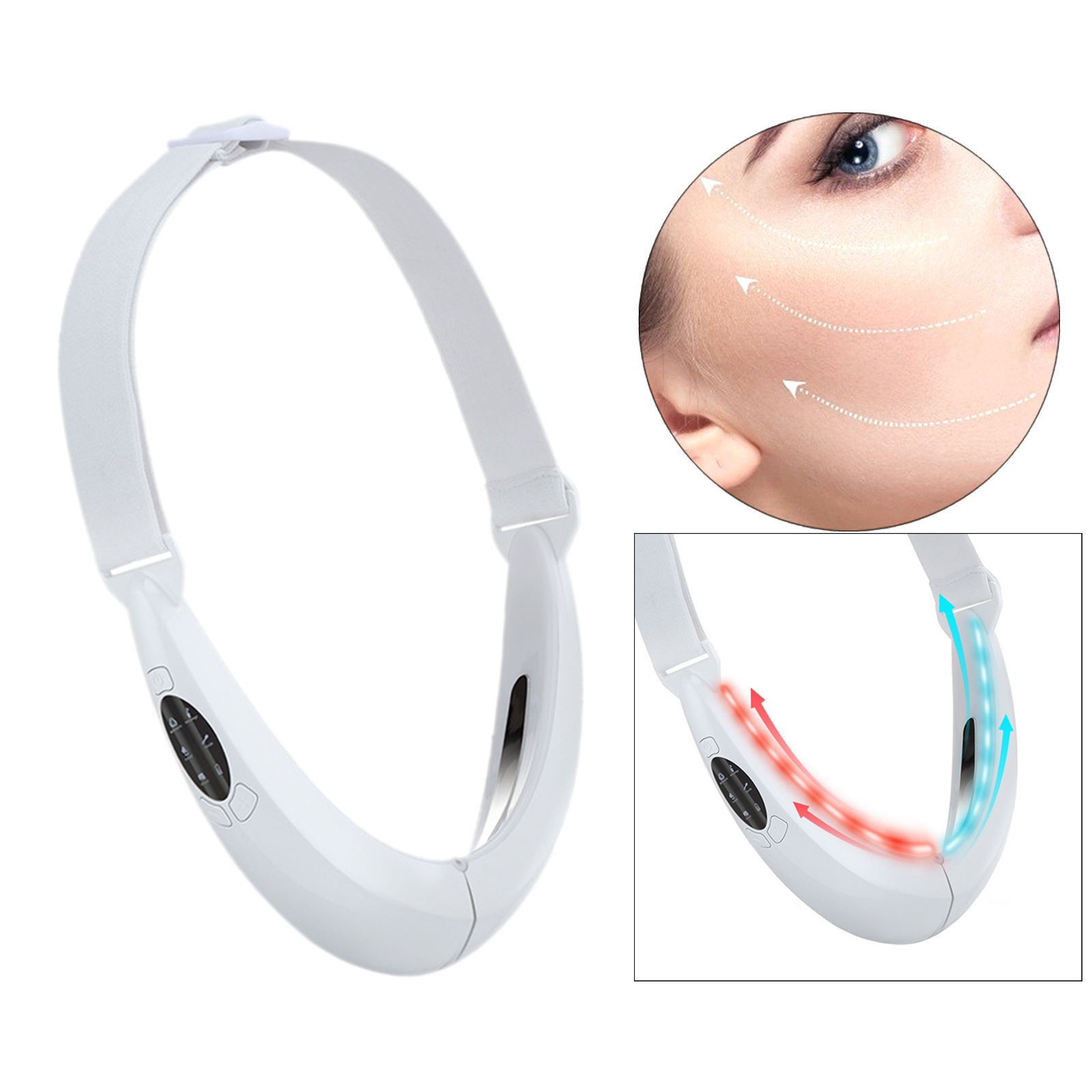 Electric V Line Shaping Massager Micro-Current Facial Lifting Slim Device, Easy to Carry Foldable