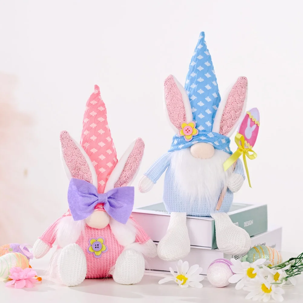 Easter Gnome Plush Doll Decoration Bunny Faceless Dolls Easter Dwarf Spring Festival Party Home Tabletop Ornament Kids Gift Toys