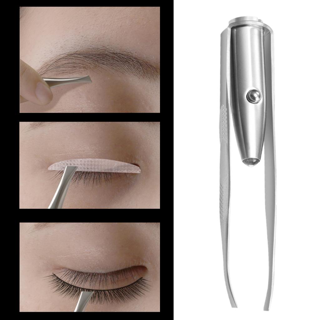LED Tweezers Stainless Steel Eyebrow Tweezers Eyelash Eyebrow Remover Tool