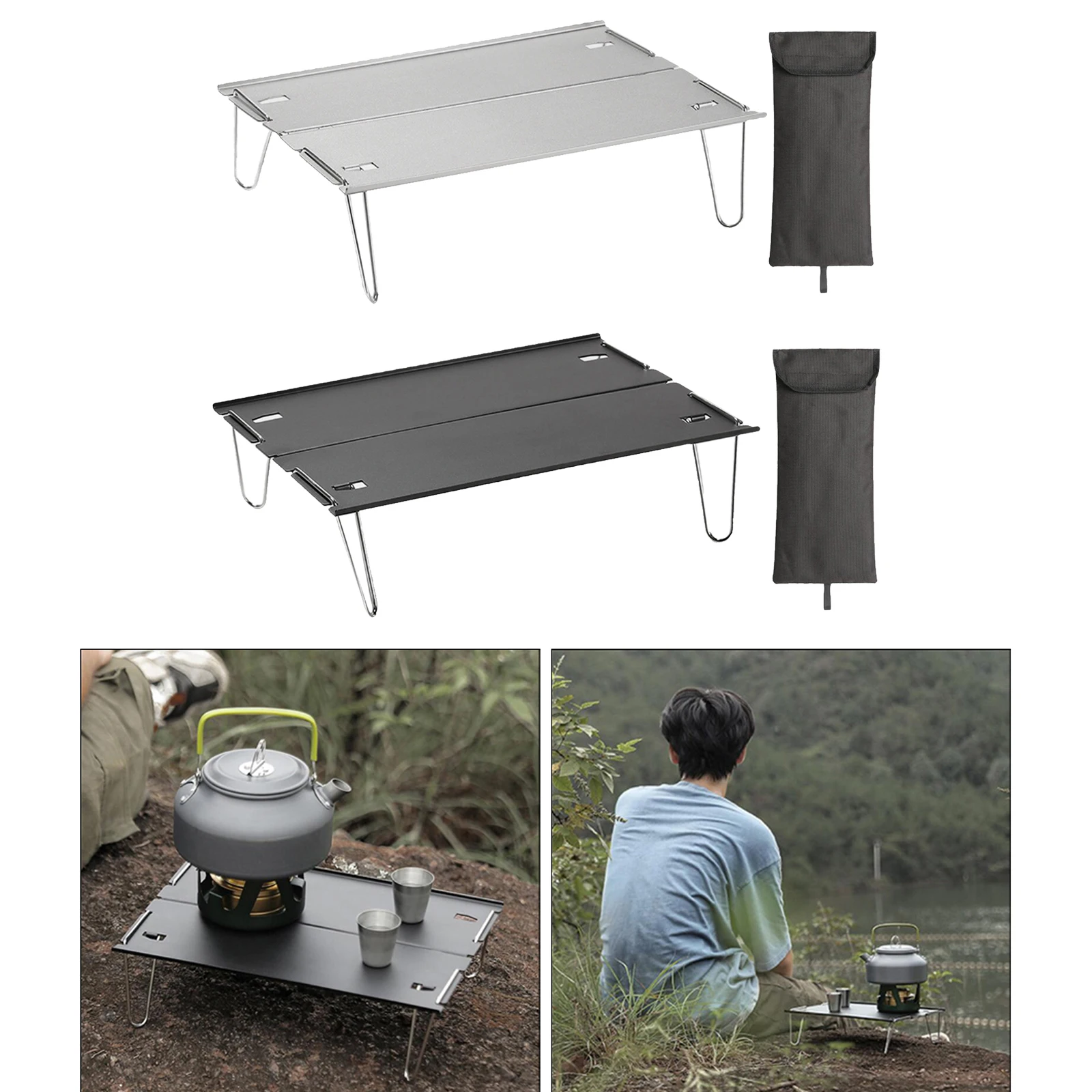 Mini Outdoor Folding Table Portable Ultra-light Aluminum Alloy Collapsible Backpacking Hiking BBQ Garden Camping Fishing Desk