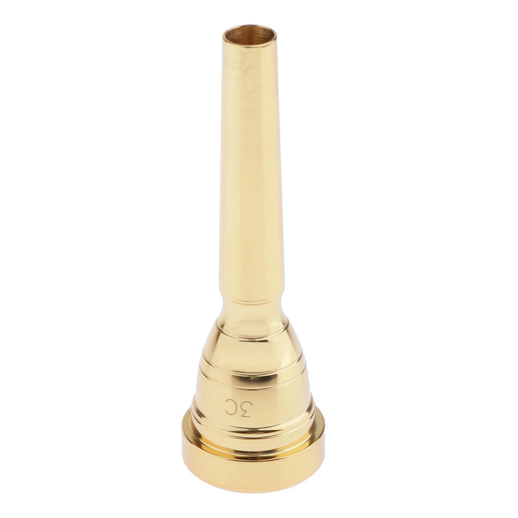 3C Size Brass Trumpet Mouthpiece Golden Booster Plated Trumpet Mouthpiece